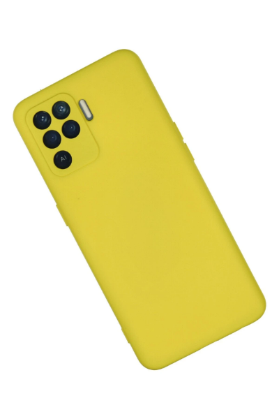 Newface Oppo Reno 5 Lite Kılıf Nano içi Kadife Silikon - Sarı resmi