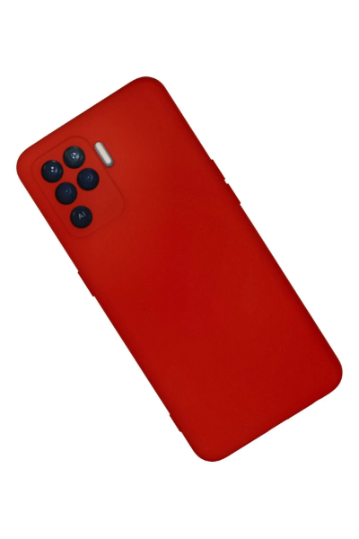 Newface Oppo Reno 5 Lite Kılıf Nano içi Kadife Silikon - Kırmızı resmi