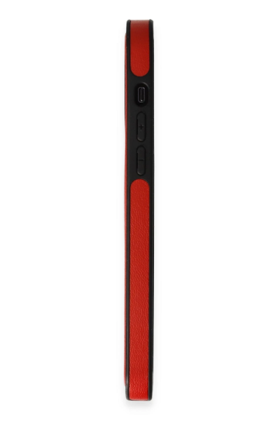 Newface iPhone 14 Pro Kılıf Ozzi Magsafe Deri Kapak - Kırmızı resmi