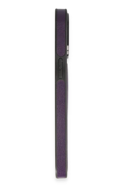 Newface iPhone 14 Pro Kılıf Ozzi Magsafe Deri Kapak - Derin Mor resmi