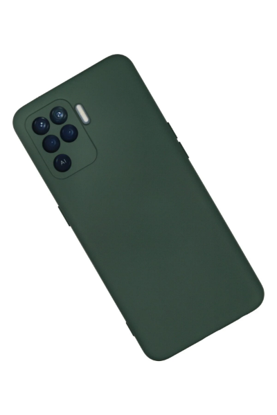 Newface Oppo Reno 5 Lite Kılıf Nano içi Kadife Silikon - Koyu Yeşil resmi