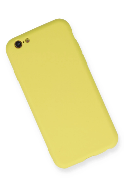 Newface iPhone 6 Kılıf Nano içi Kadife Silikon - Sarı resmi