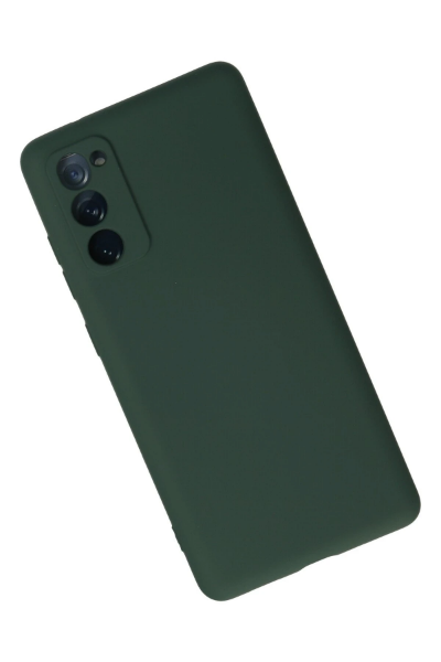 Newface Samsung Galaxy S20 FE Kılıf Nano içi Kadife Silikon - Koyu Yeşil resmi