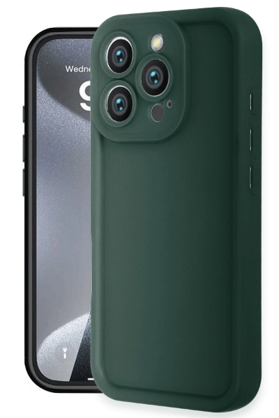 Newface iPhone 16 Pro Kılıf Viera Silikon - Koyu Yeşil resmi