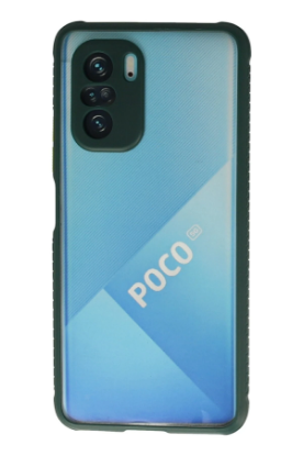 Newface Xiaomi Poco F3 Kılıf Miami Şeffaf Silikon - Koyu Yeşil resmi