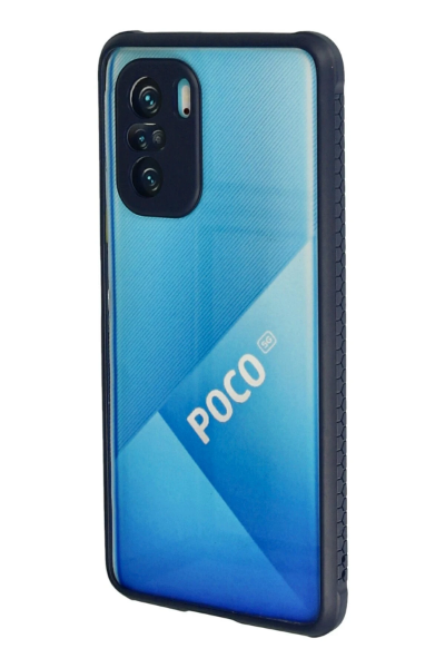 Newface Xiaomi Poco F3 Kılıf Miami Şeffaf Silikon - Lacivert resmi