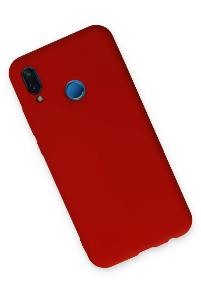 Newface Huawei P20 Lite Kılıf Nano içi Kadife Silikon - Kırmızı resmi