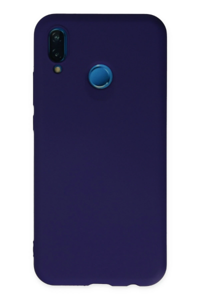 Newface Huawei P20 Lite Kılıf Nano içi Kadife Silikon - Mor resmi