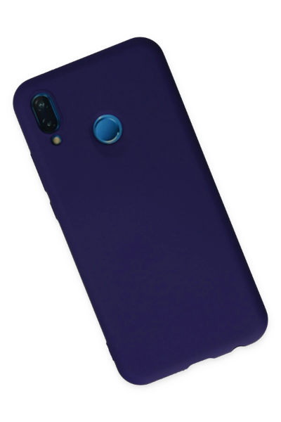 Newface Huawei P20 Lite Kılıf Nano içi Kadife Silikon - Mor resmi