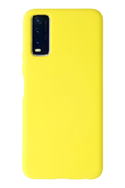 Newface Vivo Y11S Kılıf Nano içi Kadife Silikon - Sarı resmi