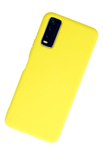 Newface Vivo Y11S Kılıf Nano içi Kadife Silikon - Sarı resmi