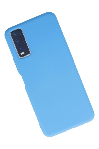 Newface Vivo Y11S Kılıf Nano içi Kadife Silikon - Mavi resmi