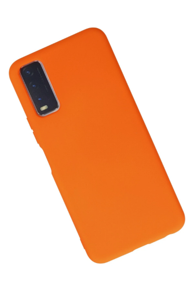 Newface Vivo Y11S Kılıf Nano içi Kadife Silikon - Turuncu resmi