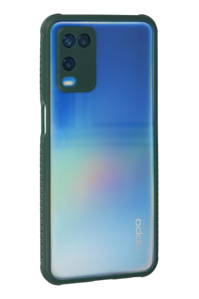 Newface Oppo A54 4G Kılıf Miami Şeffaf Silikon - Koyu Yeşil resmi