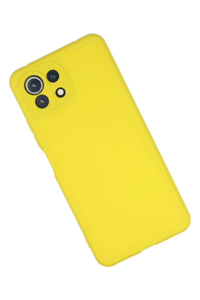 Newface Xiaomi Mİ 11 Lite Kılıf Nano içi Kadife Silikon - Sarı resmi