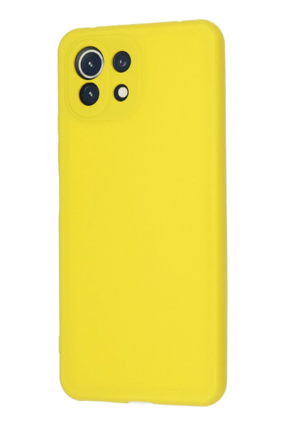 Newface Xiaomi Mİ 11 Lite Kılıf Nano içi Kadife Silikon - Sarı resmi