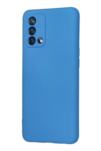 Newface Oppo A74 4G Kılıf Nano içi Kadife Silikon - Mavi resmi