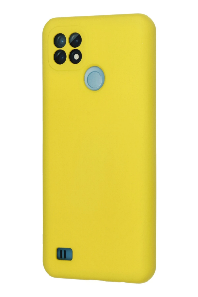 Newface Realme C21 Kılıf Nano içi Kadife Silikon - Sarı resmi