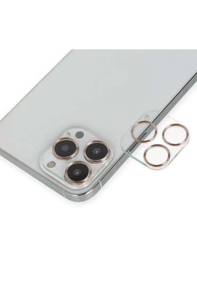 Newface iPhone 14 Pro Max Band Metal Kamera Lens - Gold resmi