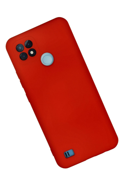 Newface Realme C21 Kılıf Nano içi Kadife Silikon - Kırmızı resmi