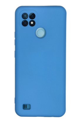 Newface Realme C21 Kılıf Nano içi Kadife Silikon - Mavi resmi