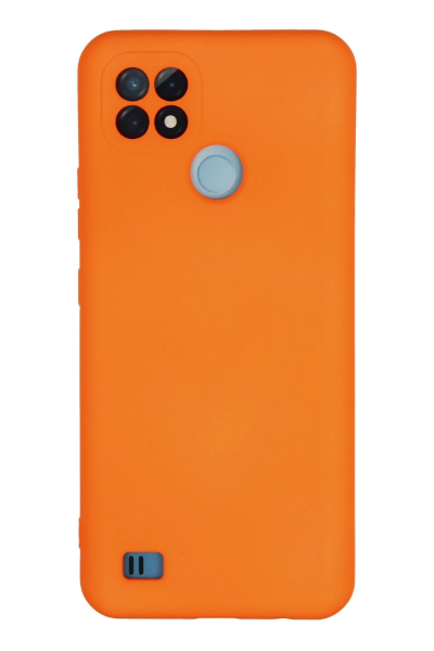 Newface Realme C21 Kılıf Nano içi Kadife Silikon - Turuncu resmi