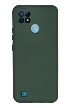 Newface Realme C21 Kılıf Nano içi Kadife Silikon - Koyu Yeşil resmi