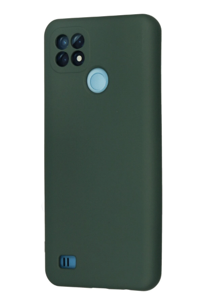 Newface Realme C21 Kılıf Nano içi Kadife Silikon - Koyu Yeşil resmi