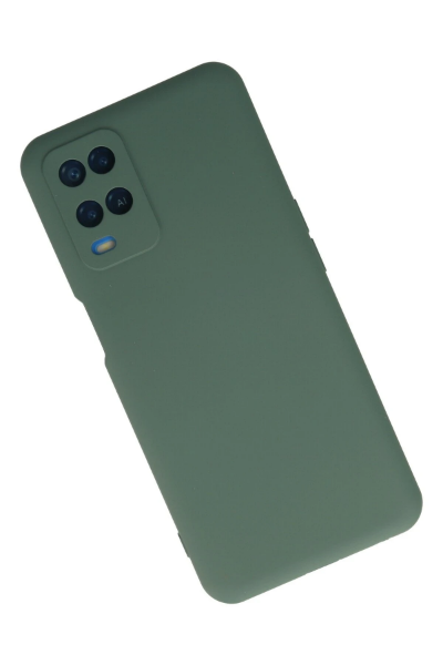 Newface Oppo A54 4G Kılıf Nano içi Kadife Silikon - Koyu Yeşil resmi
