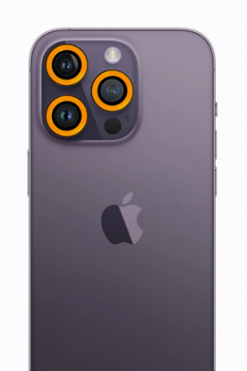 Newface iPhone 12 Pro Max Neon Fosforlu Kamera Lens - Sarı resmi