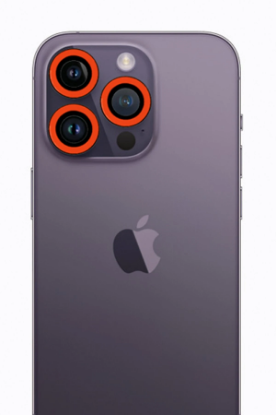 Newface iPhone 12 Pro Max Neon Fosforlu Kamera Lens - Turuncu resmi
