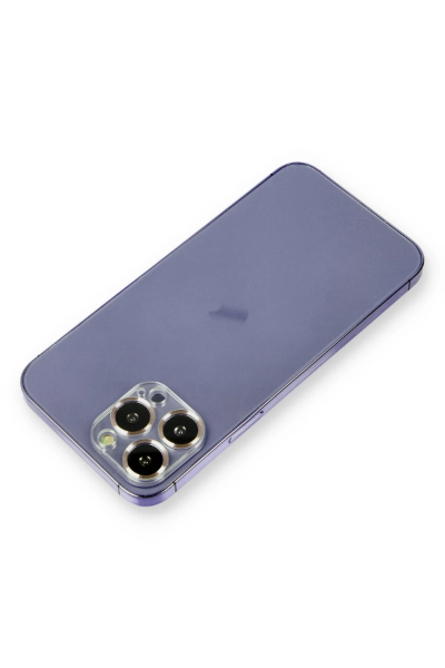 Newface iPhone 12 Pro Max Metal Kamera Lens Koruma Cam - Gold resmi