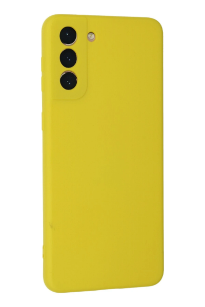 Newface Samsung Galaxy S21 Plus Kılıf Nano içi Kadife Silikon - Sarı resmi