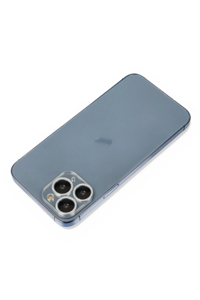 Newface iPhone 11 Pro Max Shine Kamera Lens Koruma Cam - Gümüş resmi