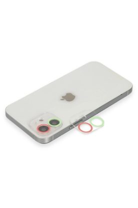Newface iPhone 11 Renkli Kamera Lens Koruma Cam - Yeşil-Pembe resmi