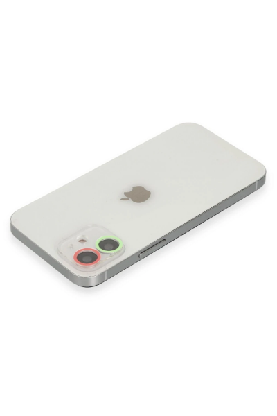 Newface iPhone 11 Renkli Kamera Lens Koruma Cam - Yeşil-Pembe resmi