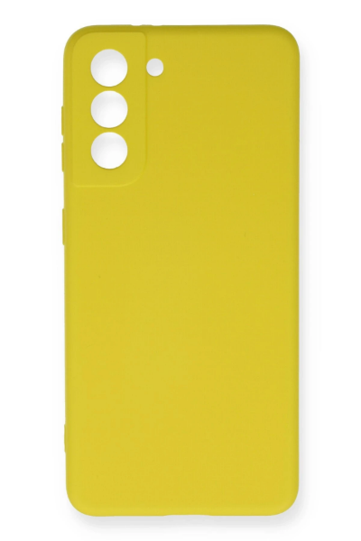 Newface Samsung Galaxy S21 FE Kılıf Nano içi Kadife Silikon - Sarı resmi
