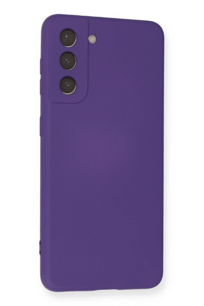 Newface Samsung Galaxy S21 FE Kılıf Nano içi Kadife Silikon - Mor resmi