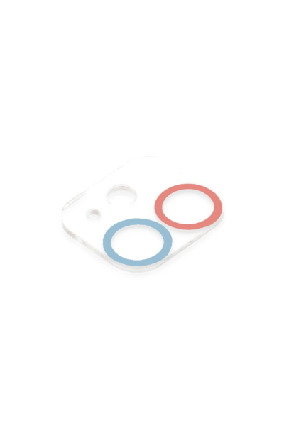 Newface iPhone 12 Mini Renkli Kamera Lens Koruma Cam - Pembe-Mavi resmi