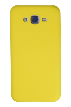 Newface Samsung Galaxy J7 Kılıf Nano içi Kadife Silikon - Sarı resmi