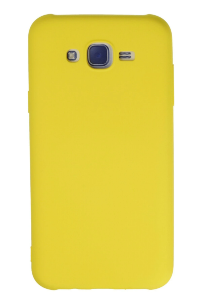 Newface Samsung Galaxy J7 Kılıf Nano içi Kadife Silikon - Sarı resmi