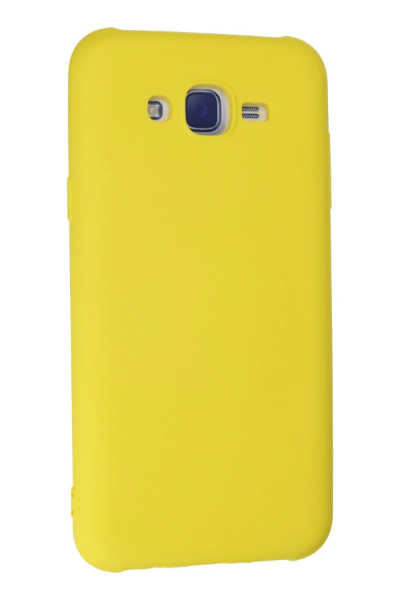 Newface Samsung Galaxy J7 Kılıf Nano içi Kadife Silikon - Sarı resmi
