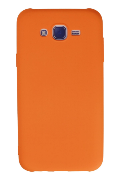Newface Samsung Galaxy J7 Kılıf Nano içi Kadife Silikon - Turuncu resmi