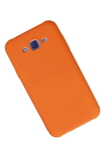 Newface Samsung Galaxy J7 Kılıf Nano içi Kadife Silikon - Turuncu resmi