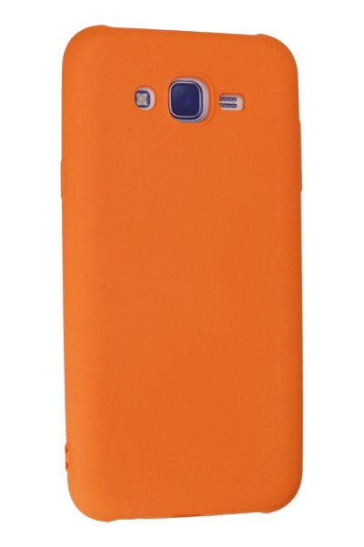 Newface Samsung Galaxy J7 Kılıf Nano içi Kadife Silikon - Turuncu resmi