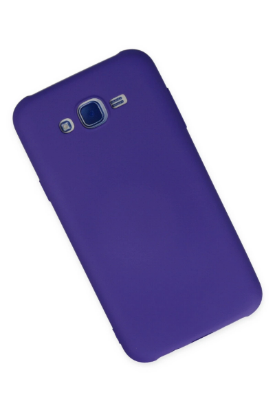 Newface Samsung Galaxy J7 Kılıf Nano içi Kadife Silikon - Mor resmi