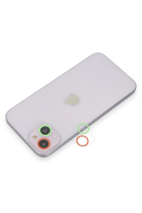 Newface iPhone 13 Mini Renkli Kamera Lens Koruma Cam - Yeşil-Pembe resmi