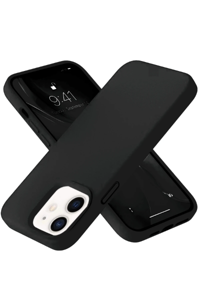 Newface iPhone 12 Kılıf Nano içi Kadife Silikon- Siyah resmi