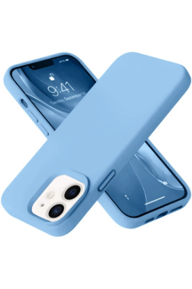 Newface iPhone 12 Kılıf Nano içi Kadife Silikon - Mavi resmi