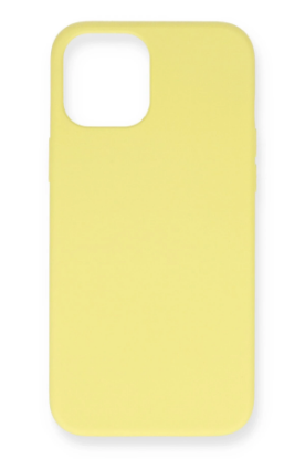 Newface iPhone 12 Mini Kılıf Nano içi Kadife Silikon - Sarı resmi